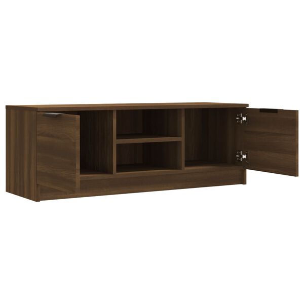vidaXL Meuble TV Ch&ecirc;ne marron 102x35x36,5 cm Bois d'ing&eacute;nierie