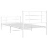 vidaXL Cadre de lit métal sans matelas et pied de lit blanc 107x203 cm