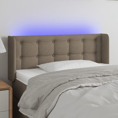 vidaXL Tête de lit à LED Taupe 103x16x78/88 cm Tissu