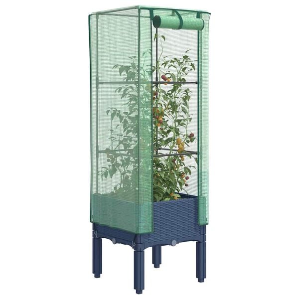 vidaXL Jardini&egrave;re sur&eacute;lev&eacute;e avec housse aspect rotin 40x40x140 cm