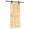 vidaXL Porte coulissante Naturel et noir 90 x 210 cm