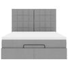 VidaXL Cadre de lit ottoman et matelas gris clair 140x200 cm tissu