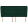 vidaXL T&ecirc;te de lit avec oreilles Vert fonc&eacute; 163x23x118/128 cm Velours