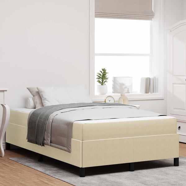 vidaXL Cadre de lit avec matelas Gris Vert Clair 120 x 200 cm tissu