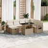 vidaXL Salon de jardin avec coussins 8 pcs beige r&eacute;sine tress&eacute;e