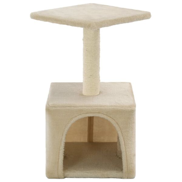 vidaXL Arbre à chat avec griffoirs en sisal 55 cm Beige