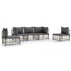vidaXL Salon de jardin 5 pcs avec coussins anthracite r&eacute;sine tress&eacute;e