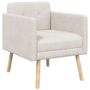 vidaXL Fauteuil d'appoint Cr&egrave;me Tissu Chenille