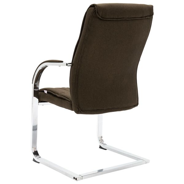 vidaXL Chaise de bureau cantilever Marron Tissu