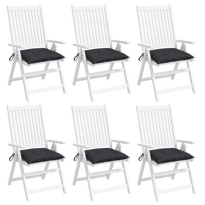 vidaXL Coussins de chaise 6 pcs noir 40x40x7 cm tissu oxford