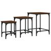 vidaXL Tables basses gigognes 3 pcs ch&ecirc;ne marron bois d'ing&eacute;nierie