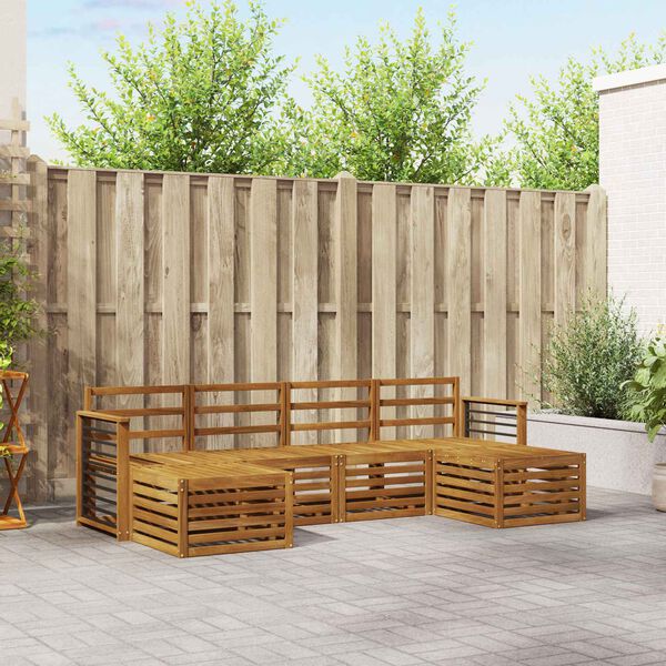 vidaXL Ensembles de canap&eacute;s 6 pcs Naturel Bois d'Acacia Massif