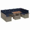 vidaXL Ensemble de canap&eacute; de jardin 10 pcs gris et bleu marine