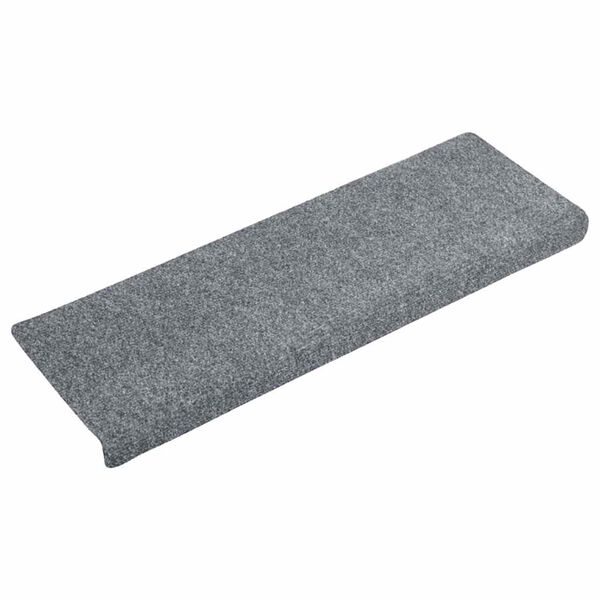 vidaXL Tapis d'escalier autocollants vidaXL, 20 pièces, 65 x 21 x 4 cm, gris clair, bord rectangulaire