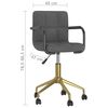 vidaXL Chaises pivotantes &agrave; manger lot de 4 gris fonc&eacute; velours