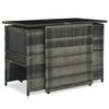 vidaXL Ensemble de bistro 3 pcs avec coussins Résine tressée Gris