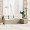vidaXL Ensemble de canap&eacute; de jardin 5 pcs Beige Poly rotin