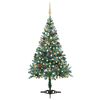 vidaXL Arbre de No&euml;l givr&eacute; pr&eacute;-&eacute;clair&eacute; et boules pommes de pin 150 cm