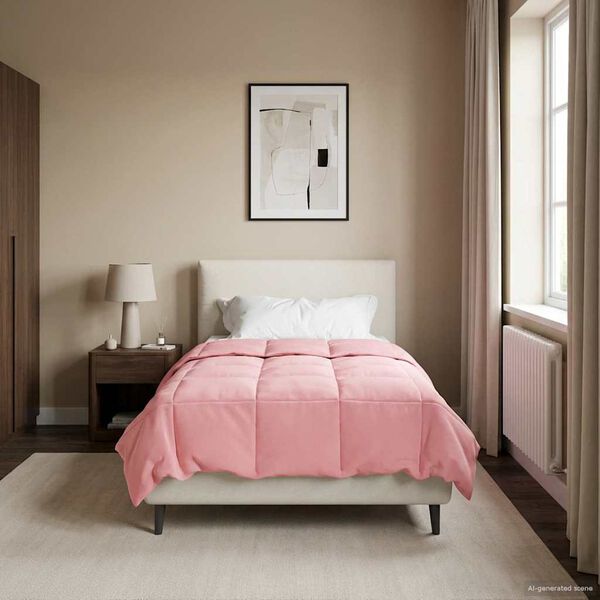 vidaXL Duvet complet toute l'ann&eacute;e Rose 155 x 220 cm Microfibre