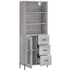 vidaXL Buffet haut Sonoma gris 69,5x34x180 cm Bois d'ingénierie