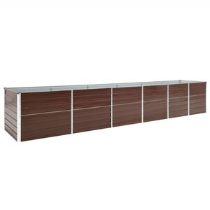 vidaXL Lit sur&eacute;lev&eacute; de jardin Acier galvanis&eacute; 480x80x77 cm Marron