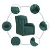 vidaXL Fauteuil inclinable électrique vert foncé tissu