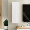 vidaXL Meuble TV Blanc brillant 30,5x30x90 cm Bois d&rsquo;ing&eacute;nierie