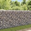 vidaXL Mur &agrave; gabion avec couvercles Acier galvanis&eacute; 20x20x100 cm