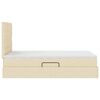 vidaXL Lit avec rangement et LED avec LED Cr&egrave;me 120 x 200 cm Polyester
