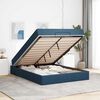 vidaXL Cadre de lit avec matelas avec matelas 2 pcs Bleu tissu