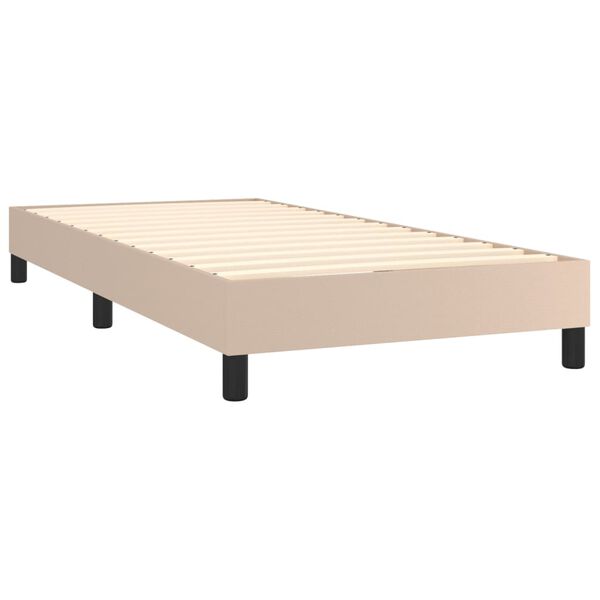 vidaXL Sommier &agrave; lattes de lit avec matelas Cappuccino 90x190 cm