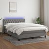 vidaXL Sommier &agrave; lattes de lit et matelas et LED Gris fonc&eacute; 140x190 cm