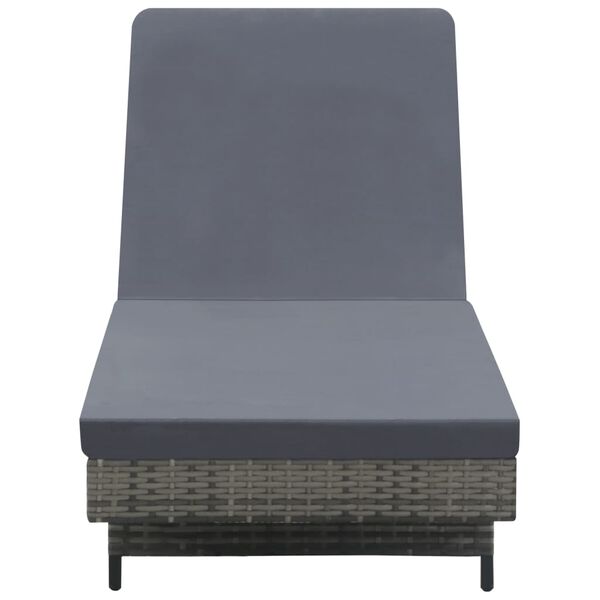 vidaXL Chaise longue avec roues et coussin R&eacute;sine tress&eacute;e Anthracite