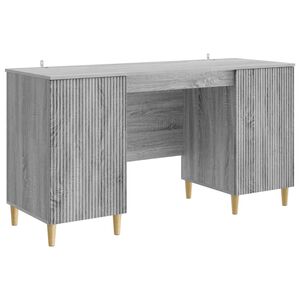 vidaXL Bureau Sonoma gris 142,5 x 50 x 75 cm Bois d'ing&eacute;nierie