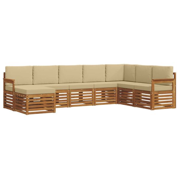 vidaXL Ensembles de canap&eacute;s avec coussin 8 pcs Naturel et Beige