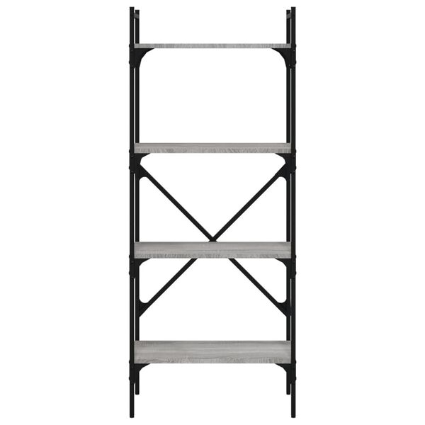 vidaXL Bibliothèque à 4 niveaux sonoma gris 56x31,5x138,5 cm