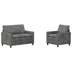 vidaXL Ensemble de Canap&eacute;s 2 pc Gris clair Polyester