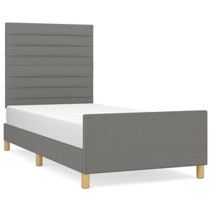 vidaXL Cadre de lit sans matelas gris fonc&eacute; 100x200 cm tissu