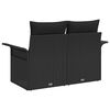 vidaXL Canapé de jardin avec coussin Noir 141 x 62 x 69 cm polyrotin