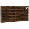 vidaXL Armoire &agrave; vitrine ch&ecirc;ne fum&eacute; 100x8,5x50 cm bois d'ing&eacute;nierie