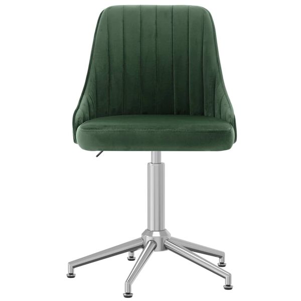 vidaXL Chaises pivotantes &agrave; manger lot de 2 vert fonc&eacute; velours