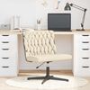vidaXL Chaise pivotante de bureau Cr&egrave;me Tissu
