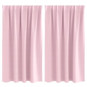 vidaXL Rideaux occultants avec anneaux 2 pcs Rose b&eacute;b&eacute; 140 x 140 cm