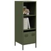 vidaXL Buffet vert olive 35x39x103,5 cm acier