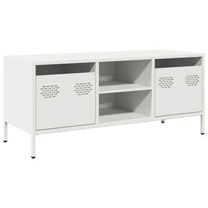 vidaXL Meuble TV blanc 101,5x39x43,5 cm acier lamin&eacute; &agrave; froid