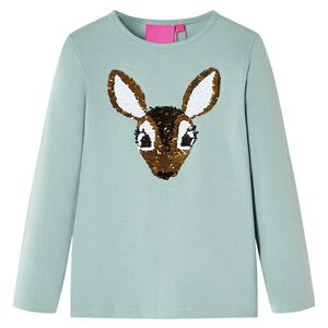 T-shirt enfants &agrave; manches longues menthe moyenne 116