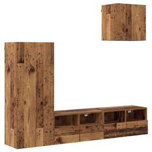 vidaXL Meubles TV muraux 4 pcs Bois Ancien Bois d'ing&eacute;nierie