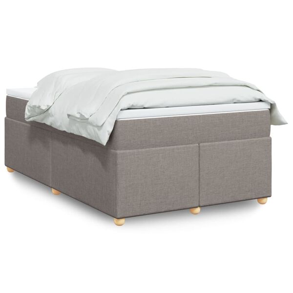 vidaXL Sommier &agrave; lattes de lit avec matelas taupe 120x190 cm tissu