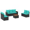 vidaXL Ensemble de canap&eacute; de jardin 8 pcs avec coussins noir r&eacute;sine tress&eacute;e