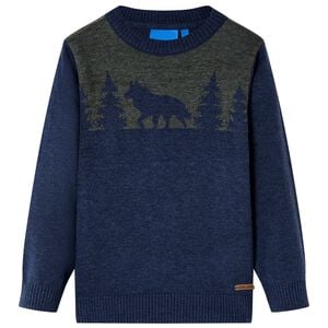 Pull-over tricot&eacute; pour enfants bleu marine 92